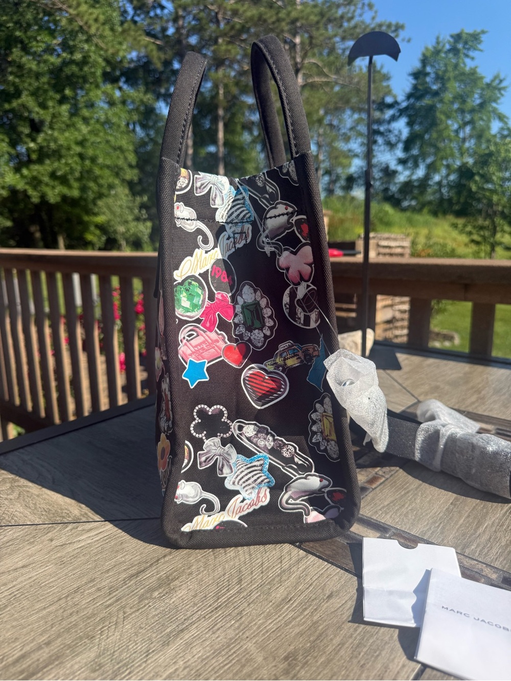 NWT Marc Jacobs Sticker Print Canvas
Tote Bag Black - Picture 10 of 13